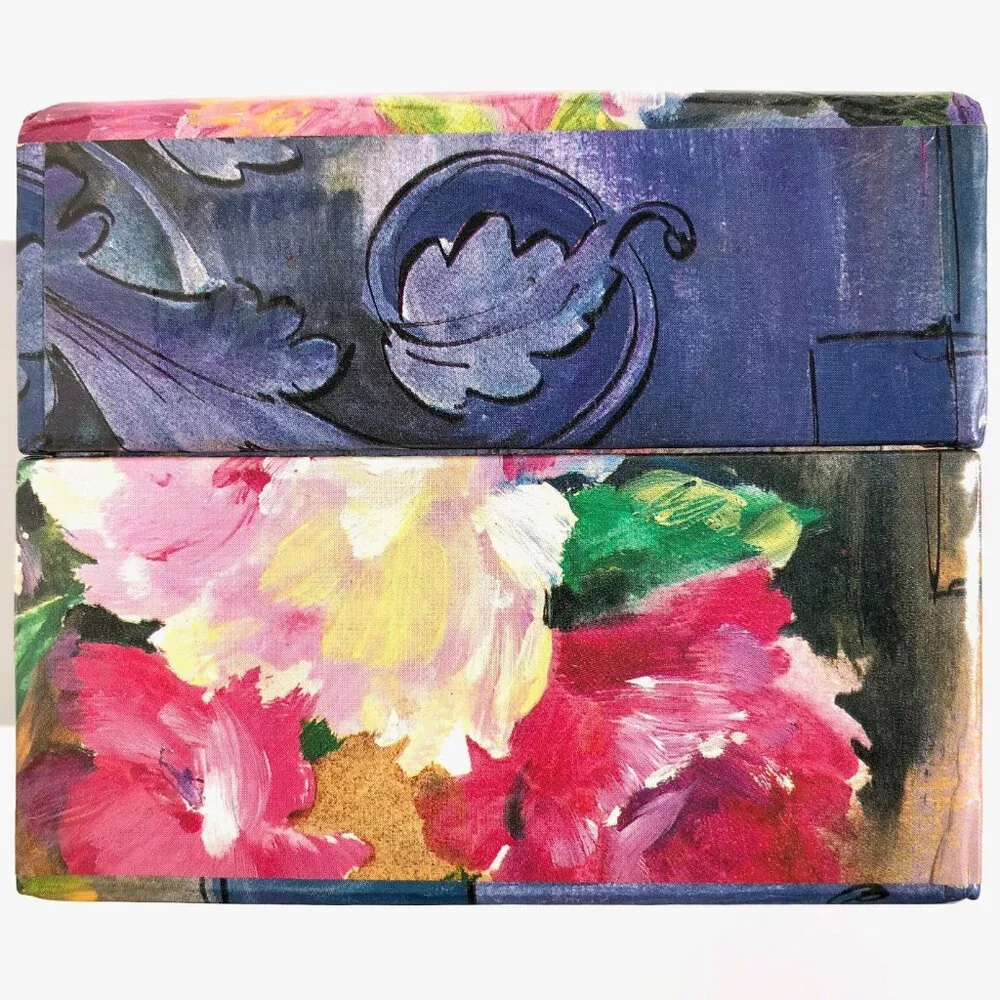 Floral Paper Covered Cardboard Trinket Box Keepsake Box storage cottagecore